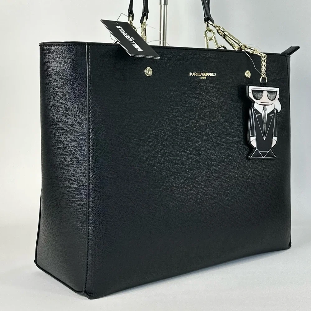 NEW Karl Lagerfeld Paris Adele Tote Carryall Bag in Black